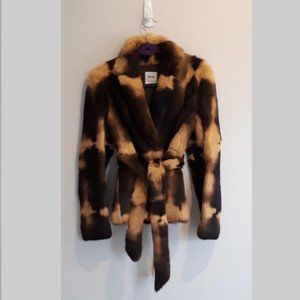 MOSCHINO Luxurious Fur Coat Jacket 2-Way Wear